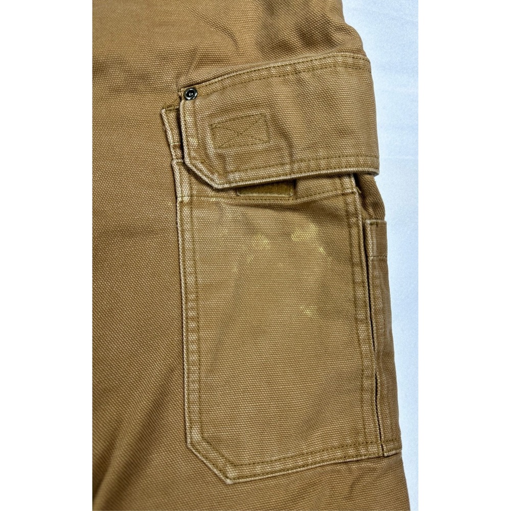 Duluth Trading Co Fleece Lined Tan Relaxed Fit Cargo Work Pants Brown Mens 38x32 - Picture 5 of 16